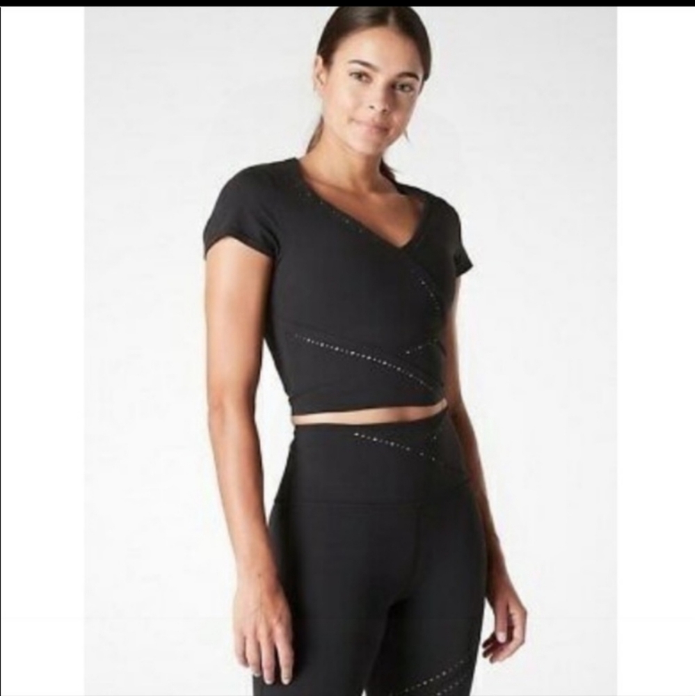 Athleta It's A Wrap Tee Black